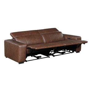 Leather Power Double Reclining Loveseat