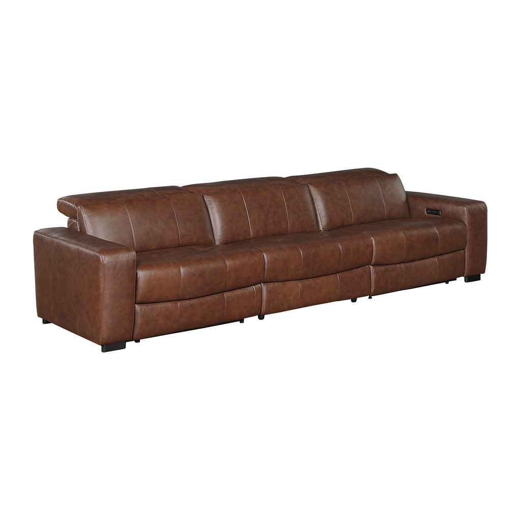 Leather Power Double Reclining Sofa