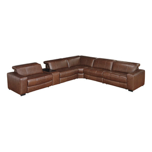 Leather 6-Piece Modular Power Reclining Sectional