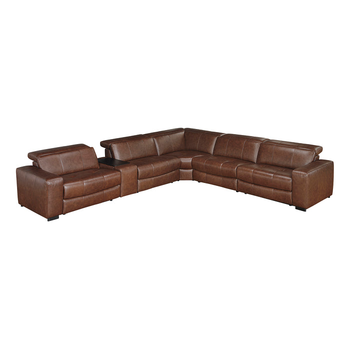 Leather 6-Piece Modular Power Reclining Sectional