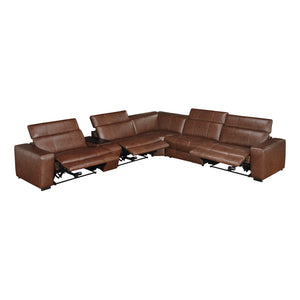 Leather 6-Piece Modular Power Reclining Sectional