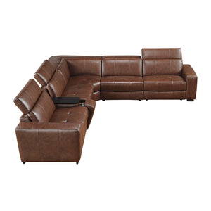Leather 6-Piece Modular Power Reclining Sectional