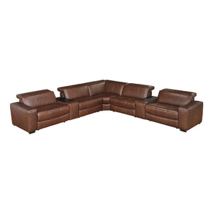 Leather 7-Piece Modular Power Reclining Sectional