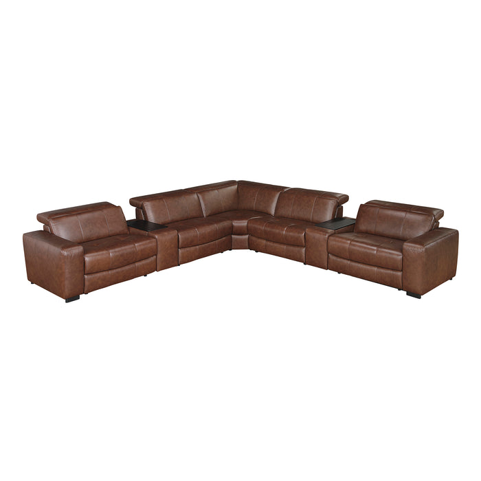 Leather 7-Piece Modular Power Reclining Sectional