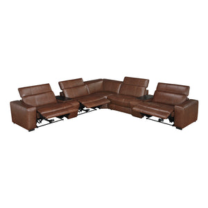 Leather 7-Piece Modular Power Reclining Sectional