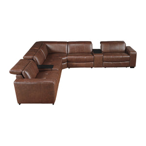 Leather 7-Piece Modular Power Reclining Sectional