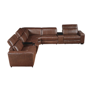 Leather 7-Piece Modular Power Reclining Sectional