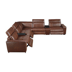 Leather 7-Piece Modular Power Reclining Sectional