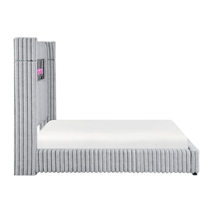 Corduroy Fabric California King Bed