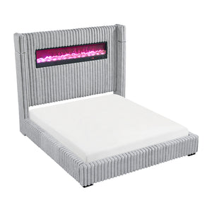 Corduroy Fabric California King Bed
