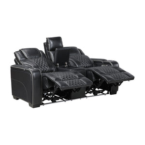 Leather Match Power Reclining Loveseat