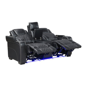 Leather Match Power Reclining Loveseat