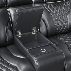Leather Match Power Reclining Loveseat