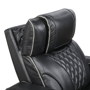 Leather Match Power Reclining Loveseat