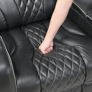Leather Match Power Reclining Loveseat