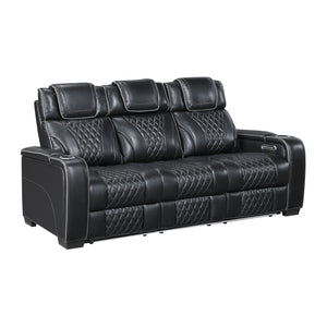 Leather Match Power Reclining Sofa