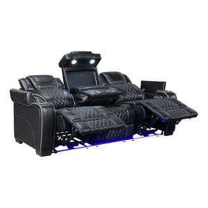 Leather Match Power Reclining Sofa