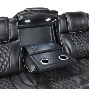 Leather Match Power Reclining Sofa