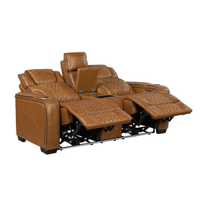 Leather Match Power Reclining Loveseat