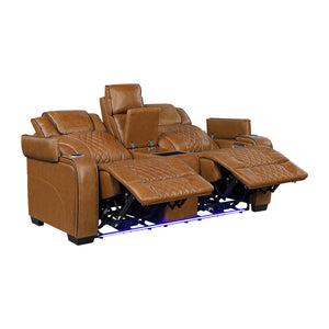 Leather Match Power Reclining Loveseat