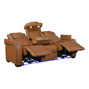 Leather Match Power Reclining Sofa