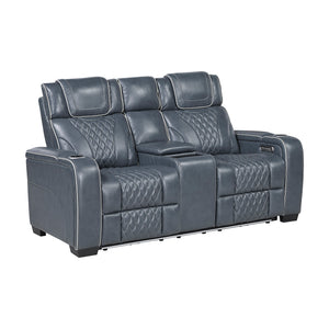 Leather Match Power Reclining Loveseat