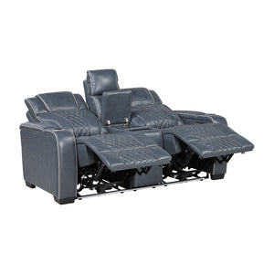 Leather Match Power Reclining Loveseat