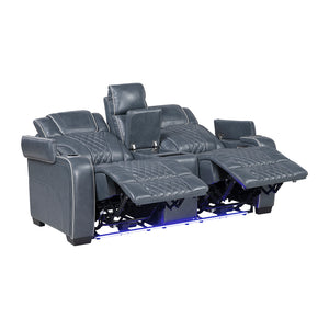 Leather Match Power Reclining Loveseat