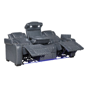 Leather Match Power Reclining Sofa