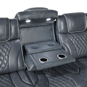 Leather Match Power Reclining Sofa