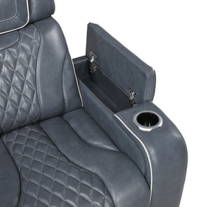 Leather Match Power Reclining Sofa