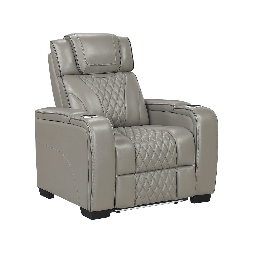 Leather Match Power Reclining Chair