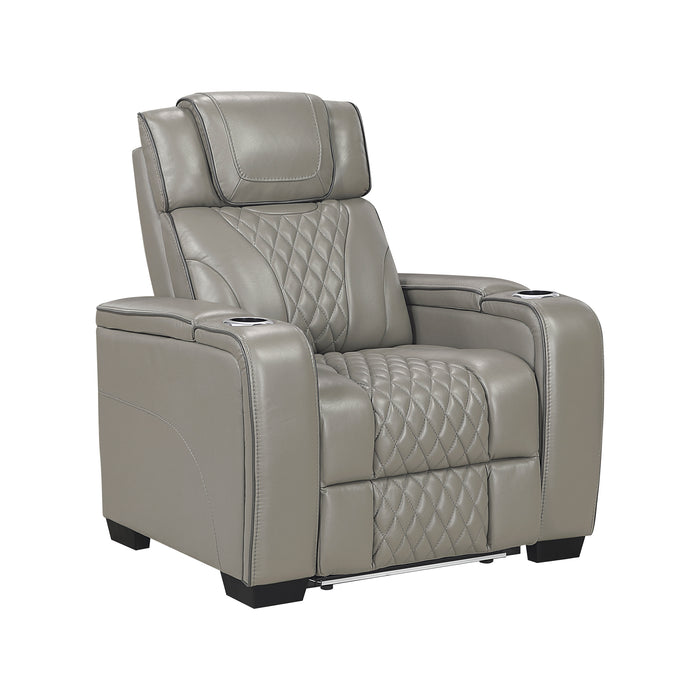 Leather Match Power Reclining Chair