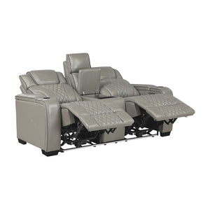 Leather Match Power Reclining Loveseat