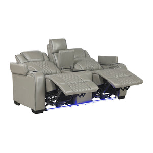 Leather Match Power Reclining Loveseat