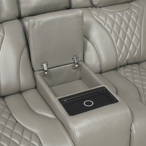 Leather Match Power Reclining Loveseat