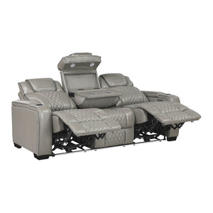 Leather Match Power Reclining Sofa