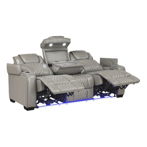 Leather Match Power Reclining Sofa