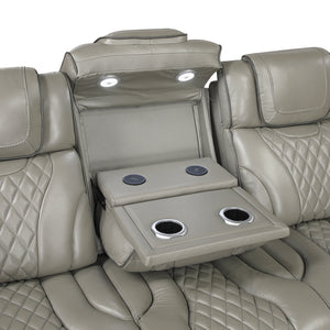 Leather Match Power Reclining Sofa