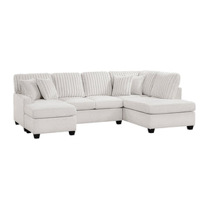 Chenille and Corduroy Fabric 2-Piece Sectional with Left Chaise