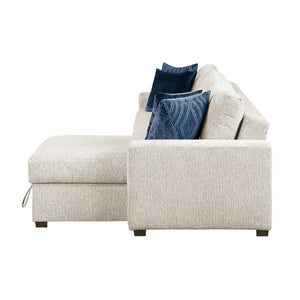 Textured Microfiber 2-Piece Sectional with Reversible Chaise