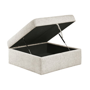 Textured Microfiber Storage Ottoman with Casters