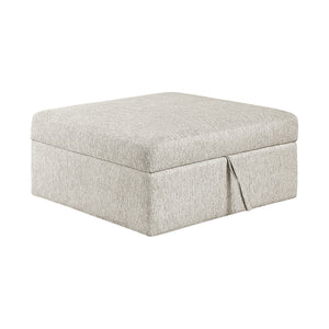 Textured Microfiber Storage Ottoman with Casters