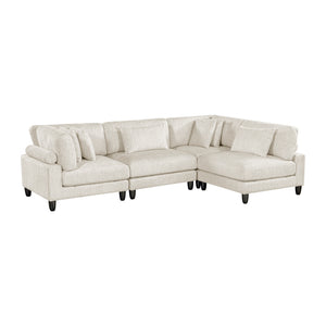 Textured Microfiber 4-Piece Modular Sectional