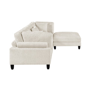 Textured Microfiber 4-Piece Modular Sectional with Ottoman