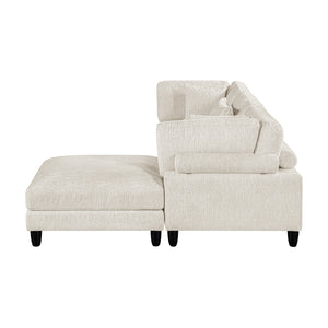 Textured Microfiber 4-Piece Modular Sectional with Ottoman