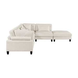 Textured Microfiber 5-Piece Modular Sectional with Ottoman