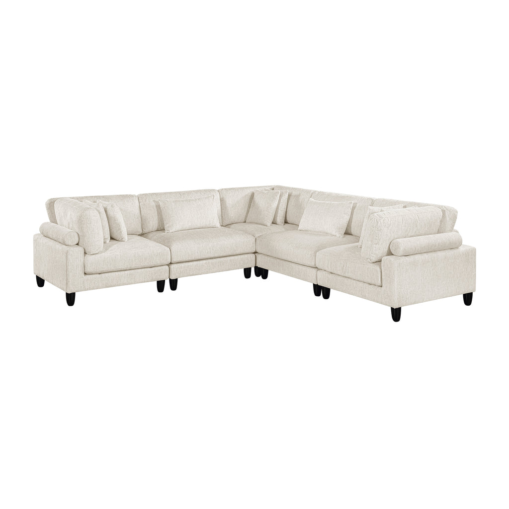 Textured Microfiber 5-Piece Modular Sectional