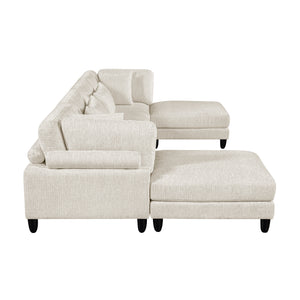 Textured Microfiber 6-Piece Modular Sectional with Ottoman
