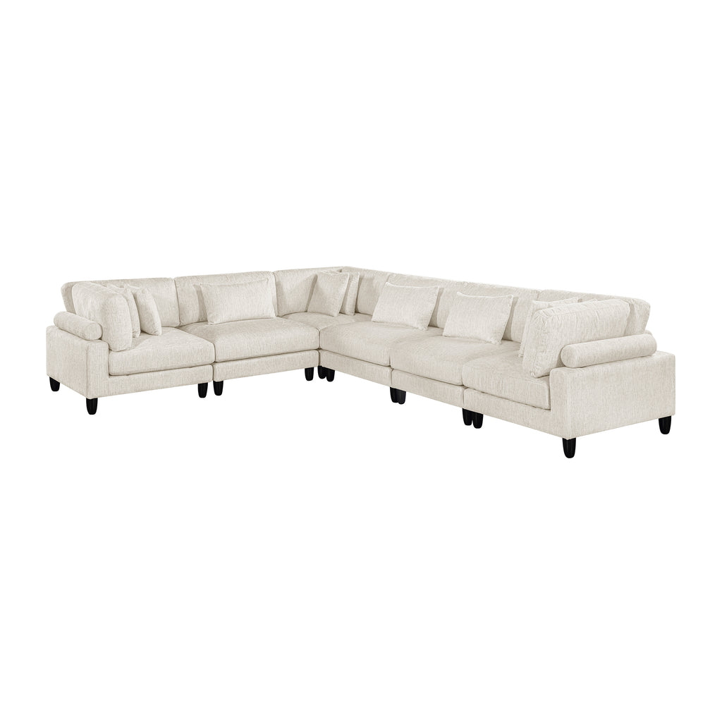 Textured Microfiber 6-Piece Modular Sectional